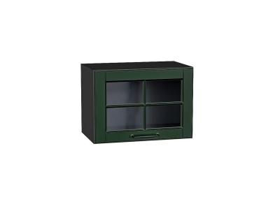 Шкаф верхний горизонтальный со стеклом Дублин 500 Special Green / Graphite