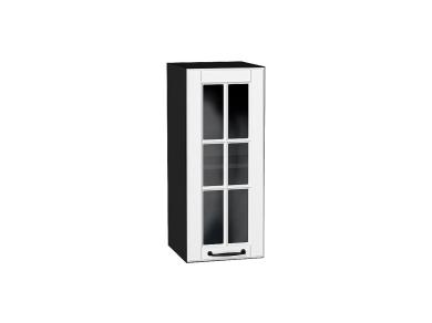 Шкаф верхний со стеклом Дублин 300 Special White / Graphite