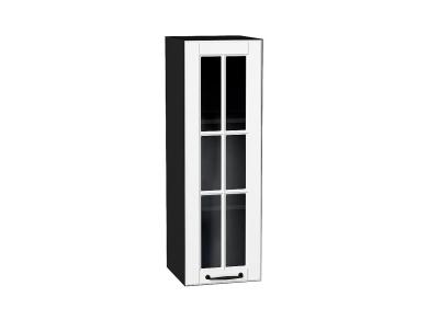 Шкаф верхний со стеклом Дублин 300Н Special White / Graphite