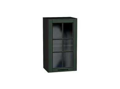 Шкаф верхний со стеклом Дублин 400 Special Green / Graphite
