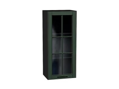 Шкаф верхний со стеклом Дублин 400Н Special Green / Graphite