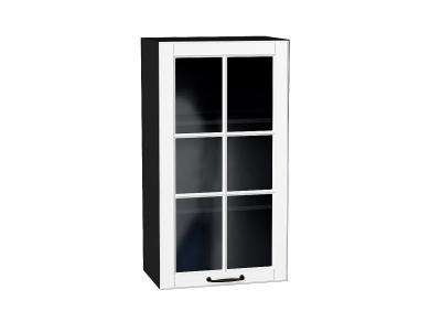 Шкаф верхний со стеклом Дублин 500Н Special White / Graphite