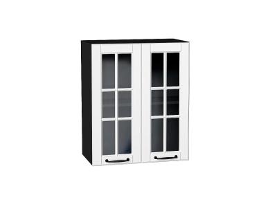 Шкаф верхний со стеклом Дублин 600 Special White / Graphite