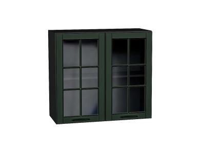 Шкаф верхний со стеклом Дублин 800 Special Green / Graphite