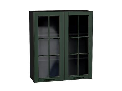 Шкаф верхний со стеклом Дублин 800Н Special Green / Graphite