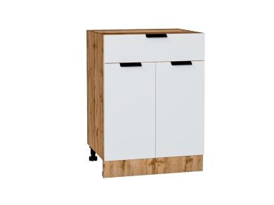 Шкаф нижний с 1 ящиком Евро 601М Белый / Дуб Вотан