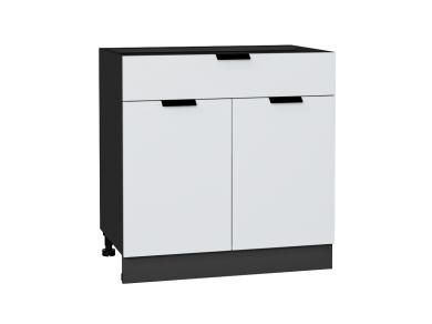Шкаф нижний с 1 ящиком Евро 800 Белый / Graphite