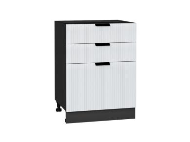 Шкаф нижний с 3-мя ящиками Евро Лайн 600 Белый / Graphite