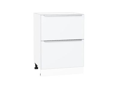 Шкаф нижний с 2-мя ящиками Фьюжн 600 Silky White / Белый