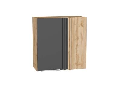 Шкаф верхний прямой угловой Фьюжн 700 Stormy Silk / Дуб вотан