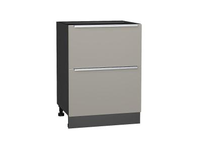 Шкаф нижний с 2-мя ящиками Фьюжн 600 Silky Grey / Graphite