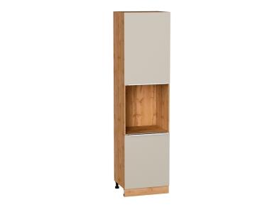 Шкаф пенал под бытовую технику Фьюжн 600Н (для верхних шкафов 920) Cream Silk / Дуб Вотан
