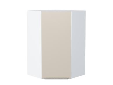 Шкаф верхний угловой Фьюжн 590Н Cream Silk / Белый