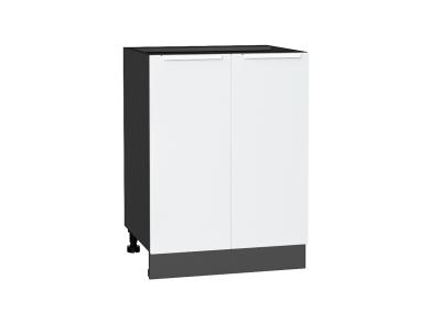 Шкаф нижний Фьюжн 600 Silky White / Graphite