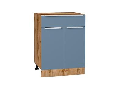 Шкаф нижний с 1 ящиком Фьюжн 601М Silky Blue / Дуб Вотан