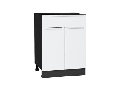 Шкаф нижний с 1 ящиком Фьюжн 601М Silky White / Graphite