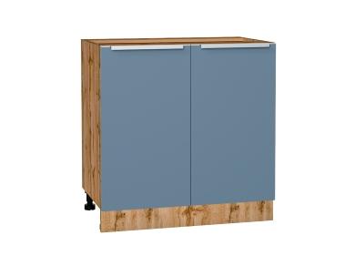 Шкаф нижний Фьюжн 800 Silky Blue / Дуб Вотан