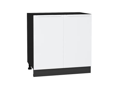 Шкаф нижний Фьюжн 800 Silky White / Graphite