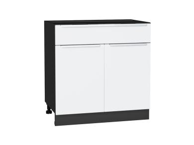 Шкаф нижний с 1 ящиком Фьюжн 800 Silky White / Graphite