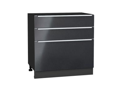 Шкаф нижний с 3-мя ящиками Фьюжн 800 Anthracite / Graphite