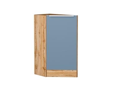 Шкаф нижний торцевой Фьюжн 300 (прав.) Silky Blue / Дуб Вотан