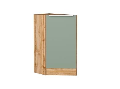 Шкаф нижний торцевой Фьюжн 300 (прав.) Silky Mint / Дуб Вотан