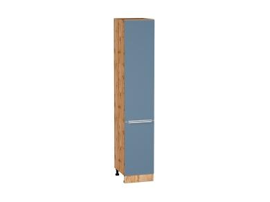 Шкаф пенал Фьюжн 400 (для верхних шкафов 720) Silky Blue / Дуб Вотан