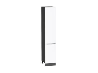 Шкаф пенал Фьюжн 400 (для верхних шкафов 720) Silky White / Graphite