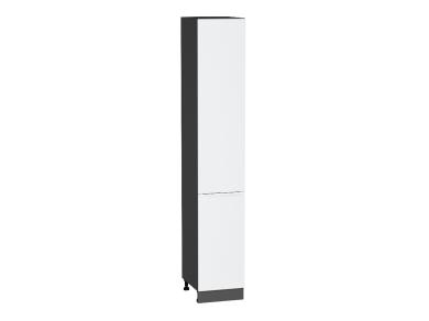 Шкаф пенал Фьюжн 400Н (для верхних шкафов 920) Silky White / Graphite
