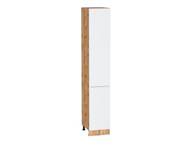 Шкаф пенал Фьюжн 400Н (для верхних шкафов 920) Silky White / Дуб Вотан