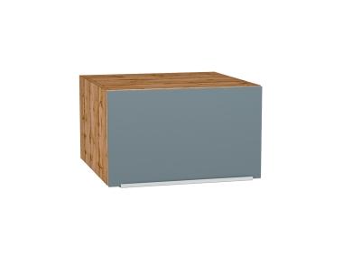Шкаф верхний горизонтальный с увеличенной глубиной Фьюжн 610 Silky Blue / Дуб Вотан