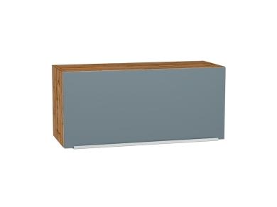 Шкаф верхний горизонтальный Фьюжн 800 Silky Blue / Дуб Вотан
