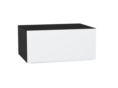 Шкаф верхний горизонтальный с увеличенной глубиной Фьюжн 810 Silky White / Graphite