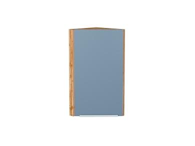 Шкаф верхний торцевой Фьюжн 300 Silky Blue / Дуб Вотан