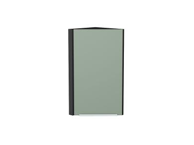 Шкаф верхний торцевой Фьюжн 300 Silky Mint / Graphite