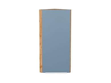 Шкаф верхний торцевой Фьюжн 300Н Silky Blue / Дуб Вотан