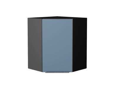 Шкаф верхний угловой Фьюжн 590 Silky Blue / Graphite