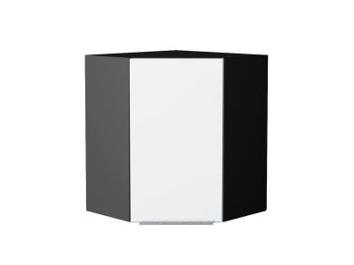 Шкаф верхний угловой Фьюжн 590 Silky White / Graphite