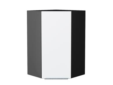 Шкаф верхний угловой Фьюжн 590Н Silky White / Graphite