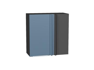 Шкаф верхний прямой угловой Фьюжн 700 Silky Blue / Graphite