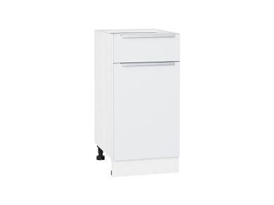 Шкаф нижний с 1 ящиком Фьюжн 400 Silky White / Белый