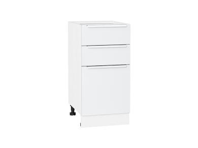 Шкаф нижний с 3-мя ящиками Фьюжн 400 Silky White / Белый
