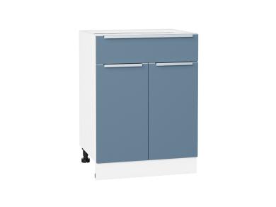 Шкаф нижний с 1 ящиком Фьюжн 601М Silky Blue / Белый