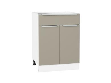 Шкаф нижний с 1 ящиком Фьюжн 601М Silky Grey / Белый