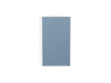 Шкаф верхний торцевой Фьюжн 300 Silky Blue / Белый