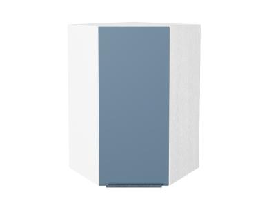 Шкаф верхний угловой Фьюжн 590Н Silky Blue / Белый