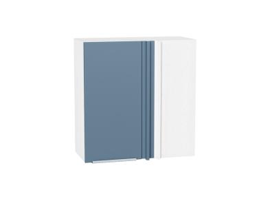Шкаф верхний прямой угловой Фьюжн 700 Silky Blue / Белый