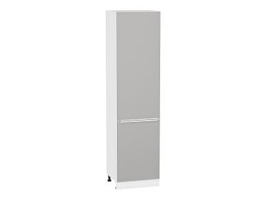 Шкаф пенал с 2-мя дверцами Фьюжн 600Н Silky Light Grey / Белый