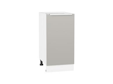 Шкаф нижний Фьюжн 400 Silky Light Grey / Белый