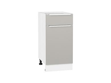 Шкаф нижний с 1 ящиком Фьюжн 400 Silky Light Grey / Белый